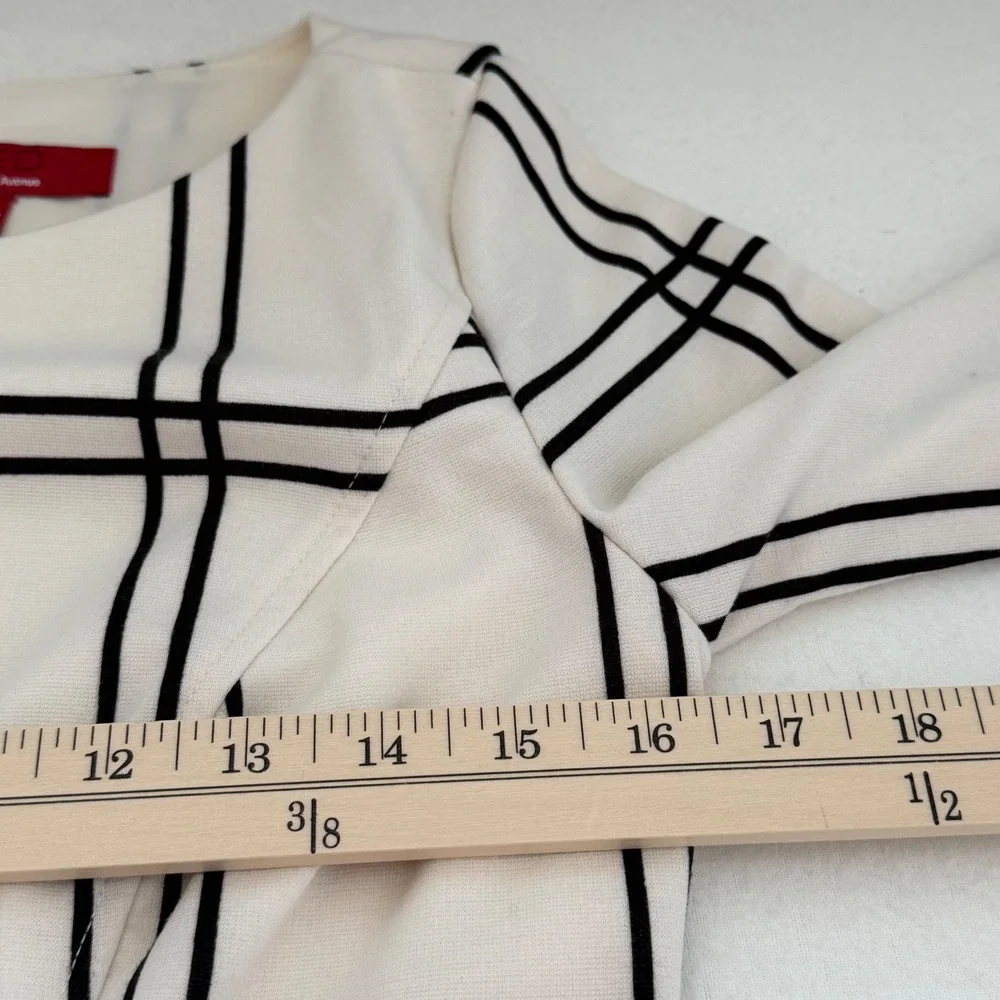 RED Saks Fifth Ave Mini Dress Drop Waist Cream Black Retro 60s Preppy Parisian 2